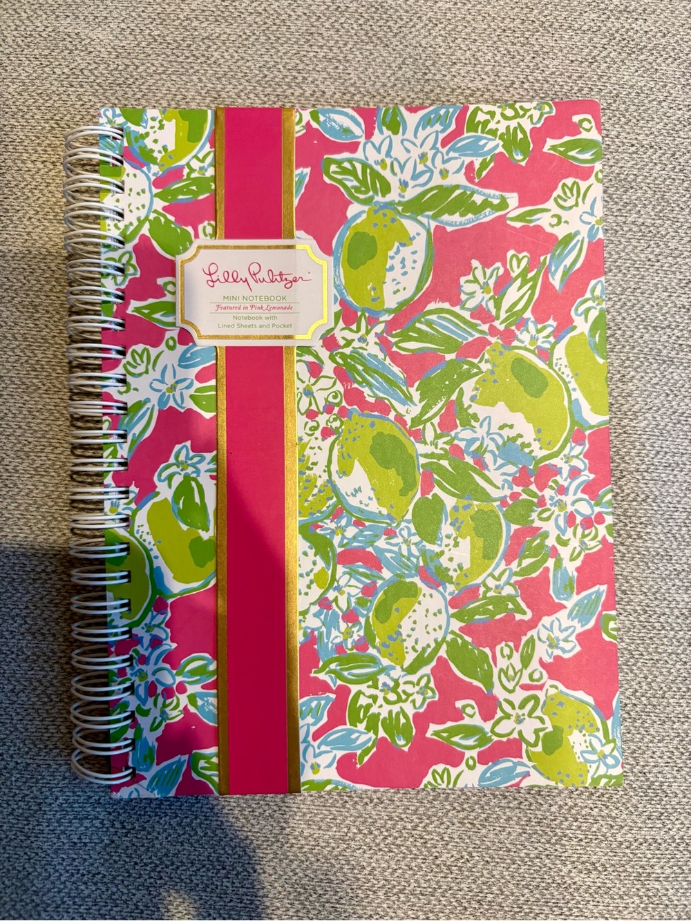 Lilly Pulitzer Mini Notebook in Pink Lemonade